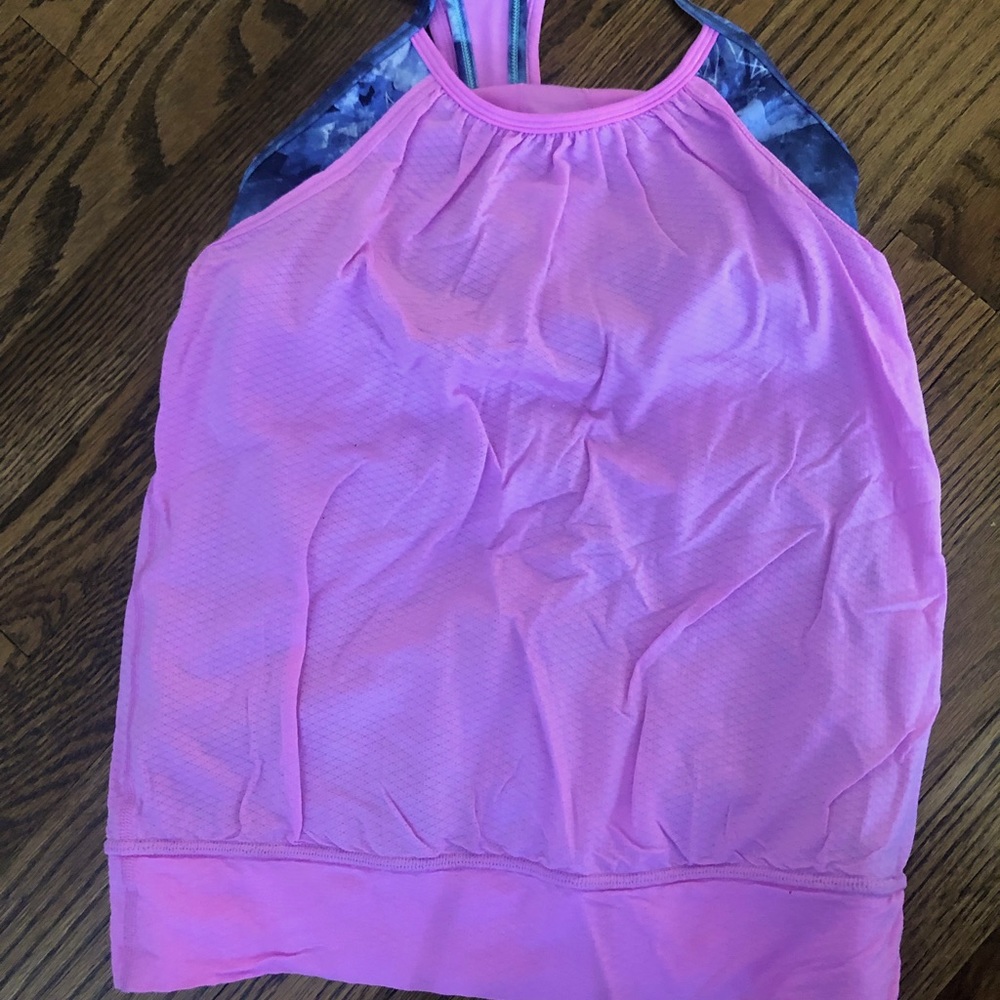 Ivivva tank bra top under loose tank size 10